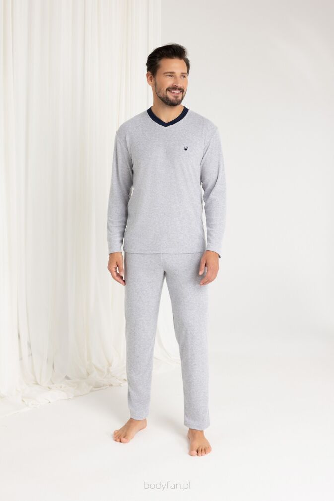 ciepla-pizama-meska-011ame.jpg Piżama męska Regina 489 frotte – ciepła bawełniana M–2XL - obrazek 1