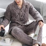 Piżama Męska Zimowa Koralowa Polarowa Gruba i Aksamitna Pikowana Kurtka Ciepła Flanelowa Home Service Jesień i Zima : Amazon.pl: Moda