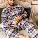 CIEPŁA FLANELOWA PIŻAMA MĘSKA XXL