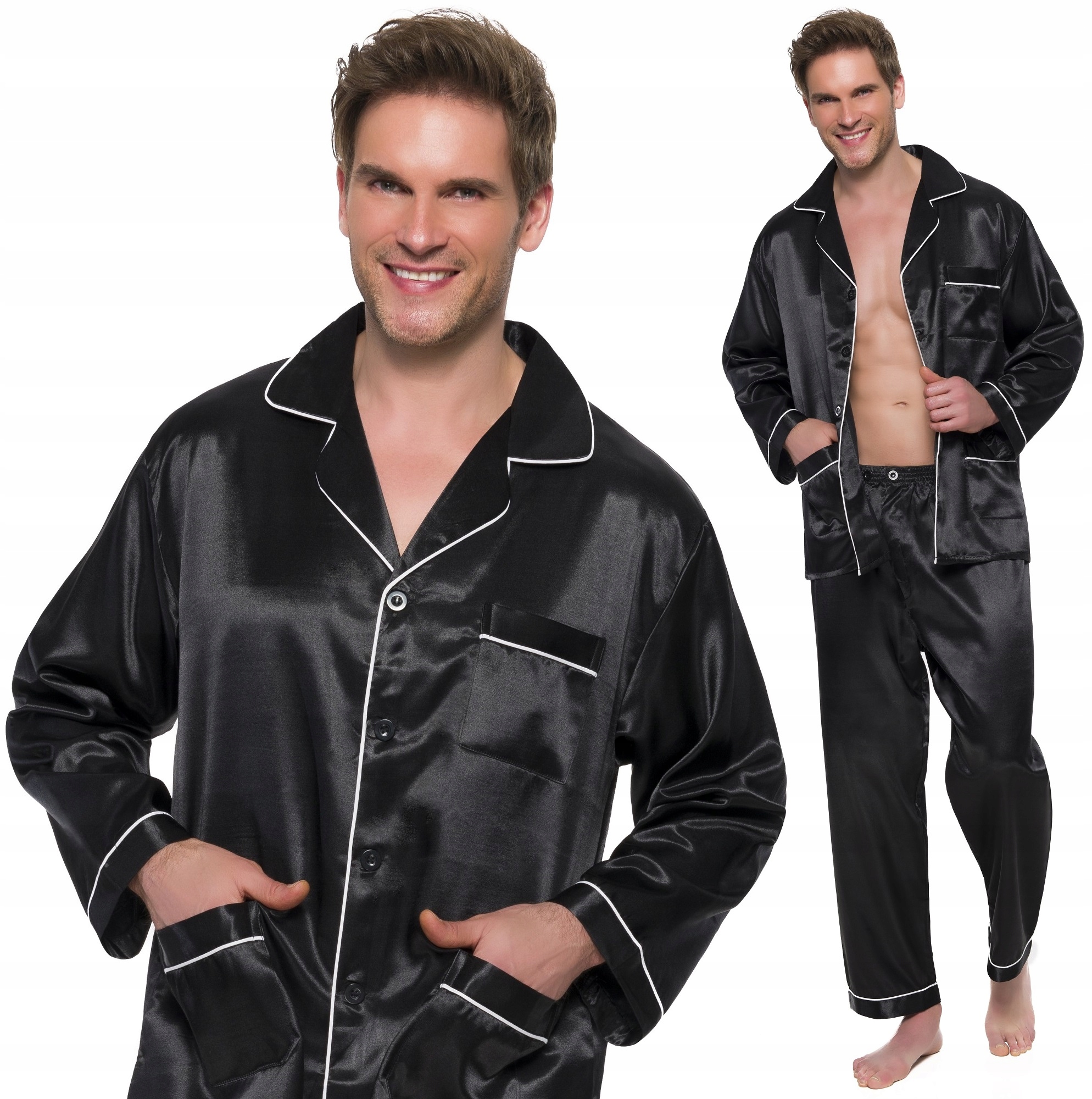 eleganckie-pizamy-meskie-959ghy.jpg SATYNOWA PIŻAMA MĘSKA ROZPINANA SUPER JAKOŚĆ XXL - obrazek 1