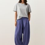 OYSHO Spodnie materiałowe/ciemnoliliowy melanż Zalando.pl