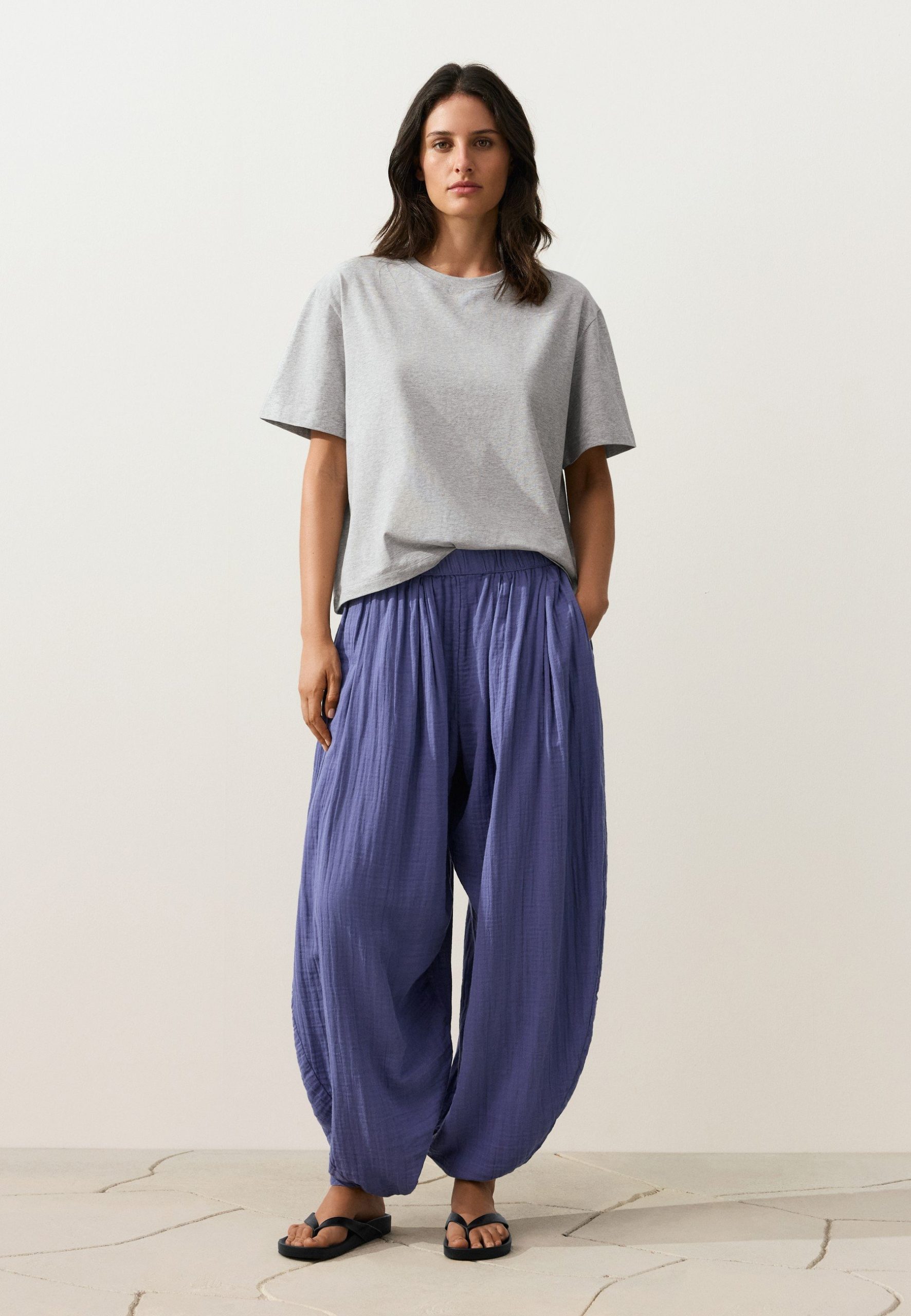 oysho-pizama-755xez-1.jpg OYSHO Spodnie materiałowe/ciemnoliliowy melanż Zalando.pl - obrazek 1
