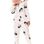 Jednoczęściowa piżama damska onesie ecru 9151 | Intymna.pl