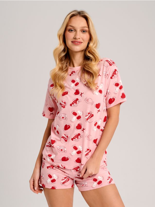 pizama-damska-sinsay-221ojf-1.jpg Cotton pyjama set Color pink SINSAY 6696K 30X - obrazek 1