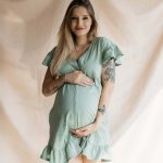 Koszula nocna ciążowa i do karmienia z falbankami Arica/ Szałwia Dolce Sonno