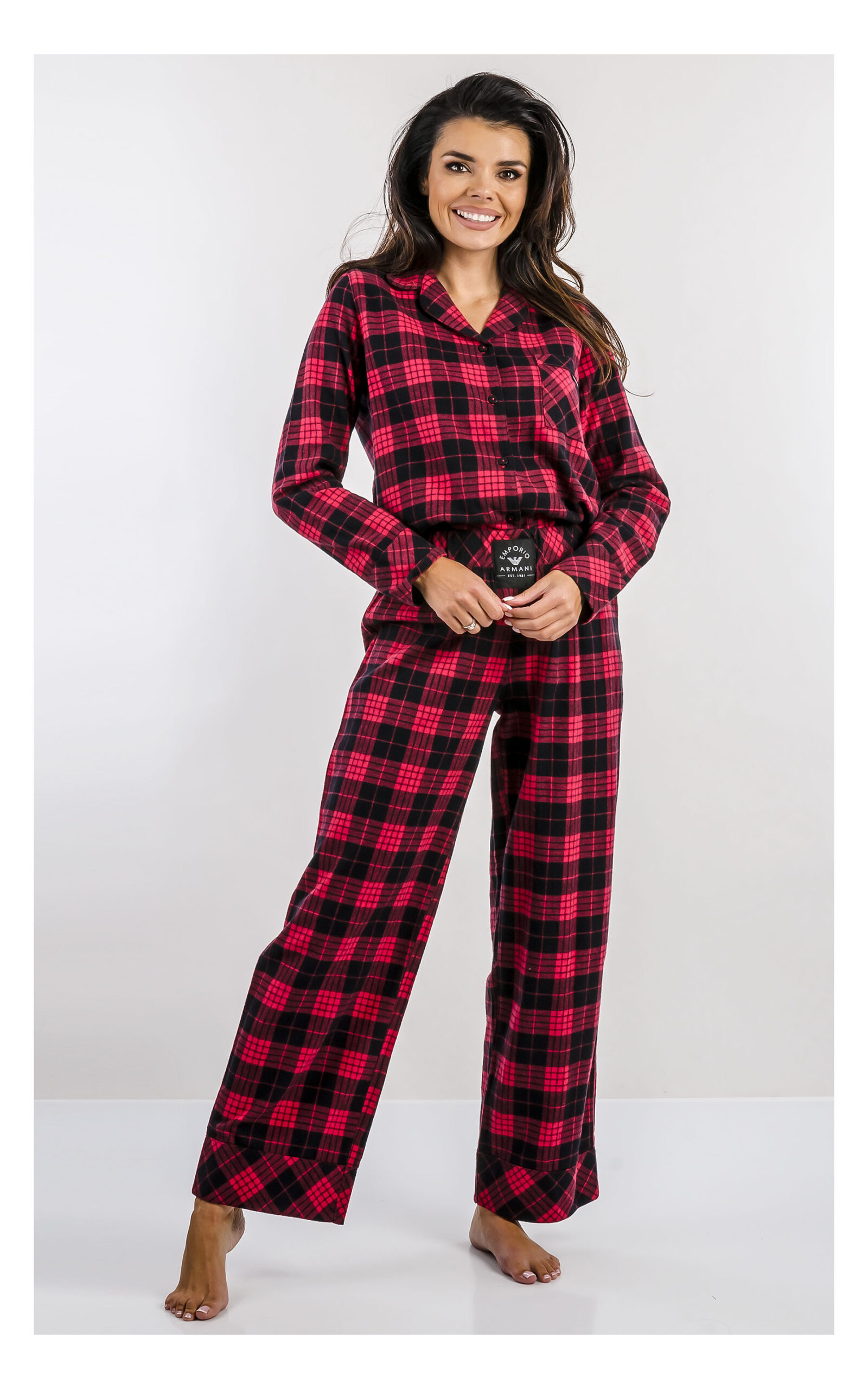 pizama-flanelowa-166imt.jpg Komplet EMPORIO ARMANI piżama flanelowa w kratę czerwona EGO IST IN - obrazek 1