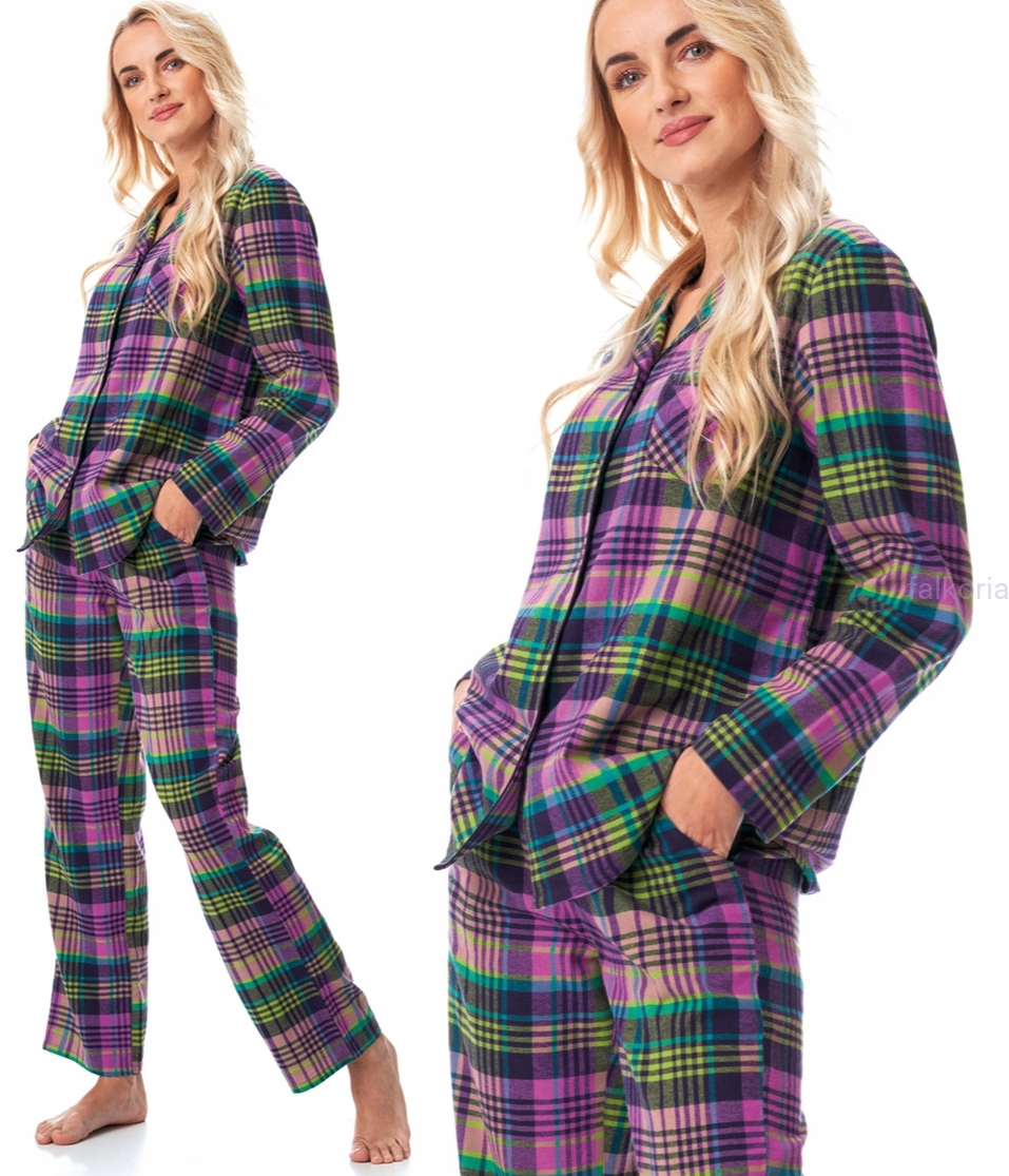 pizama-flanelowa-410qie.jpg KEY piżama damska LNS 409 FLANELOWA rozpinana # 2XL 44 HURTOWNIA rajstop i bielizny FALKORIA - obrazek 1