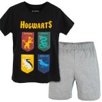 Letnia piżama bawełniana HOGWARTS czarna