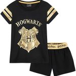 Harry Potter Piżamy dla dziewczynek i nastolatek, dwuczęściowa piżama, krótka, miękka i oddychająca, do noszenia w domu, w wieku 7 14 lat, prezenty dla dziewczynek (Czarny, 7 8 Lat) : Amazon.pl: Moda