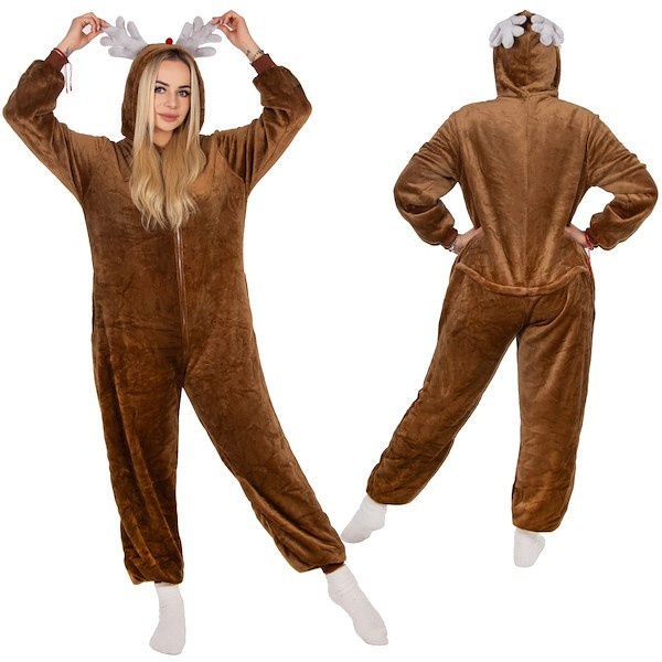 pizama-jednoczesciowa-damska-826wvh.jpg Piżama jednoczęściowa kigurumi damska kombinezon renifer rozmiar M - obrazek 1