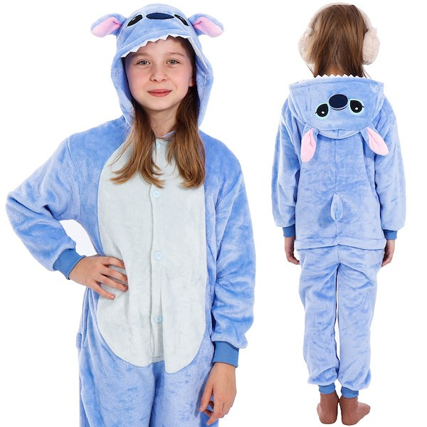pizama-jednoczesciowa-dla-dzieci-193bzb.jpg Piżama jednoczęściowa kigurumi dziecięcy kombinezon Stitch rozmiar 120 130 cm - obrazek 1