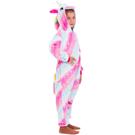 pizama-jednoczesciowa-dla-dzieci-335gke.jpg Piżama jednoczęściowa kigurumi dziecięcy kombinezon jednorożec rozmiar 130 140 cm - obrazek 1