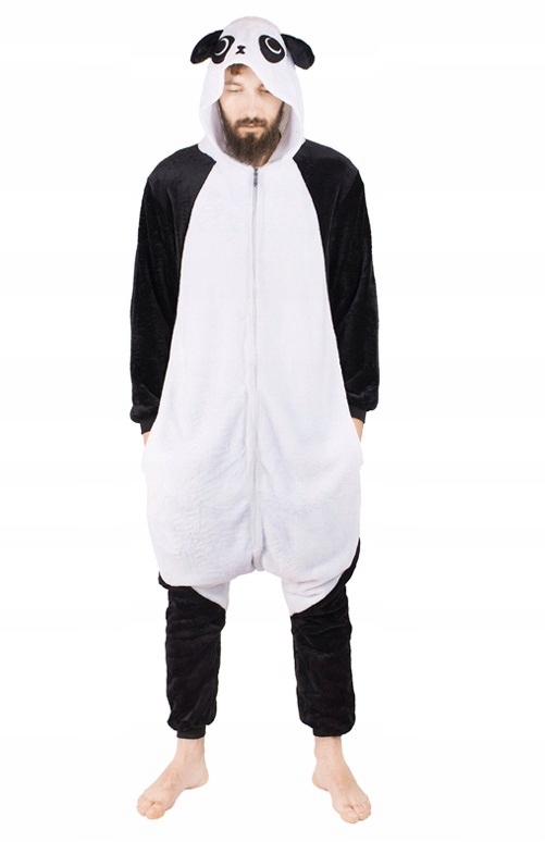 pizama-jednoczesciowa-meska-165jrl.jpg SUPER miękka PIŻAMA męska CIEPŁA onesie JEDNOCZĘŚCIOWA kostium PANDA S - obrazek 1