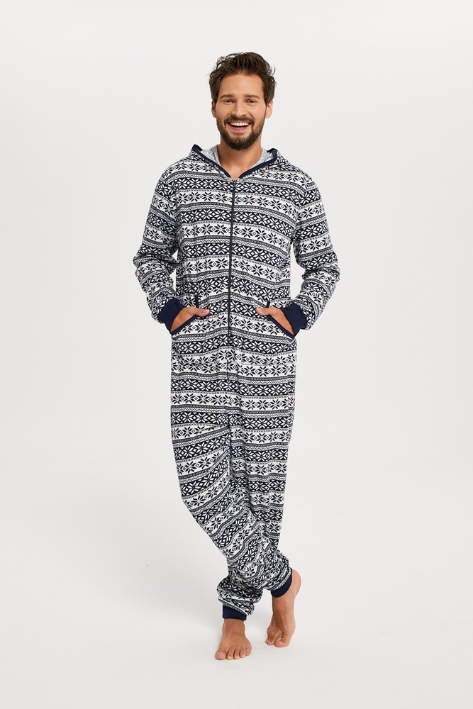 pizama-jednoczesciowa-meska-253ebp.jpg Piżama męska, kombinezon Alaska Italian Fashion granat - obrazek 1