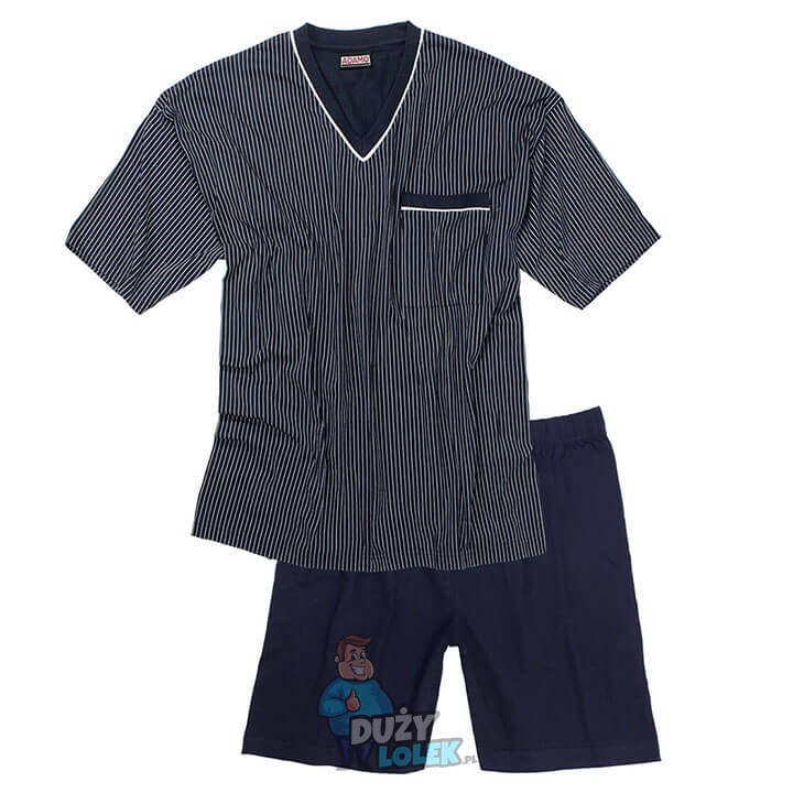 pizama-meska-3xl-465cpd.jpg Duża męska piżama Adamo 119251 360 krótki rękaw granatowa - obrazek 1