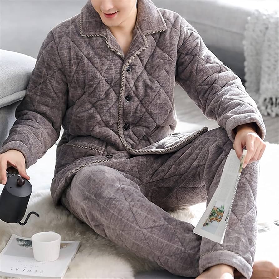 pizama-meska-ciepla-polarowa-846maa.jpg Piżama Męska Zimowa Koralowa Polarowa Gruba i Aksamitna Pikowana Kurtka Ciepła Flanelowa Home Service Jesień i Zima : Amazon.pl: Moda - obrazek 1