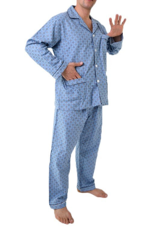 pizama-meska-flanelowa-010too.jpg piżama męska flanelowa ODCIENIE NIEBIESKIEGO M 5XL - obrazek 1