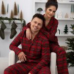 Philip Piżama męska Sensis – flanelowa w kratkę, rozpinana