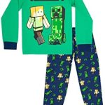 Minecraft Piżama chłopięca 100% bawełniana piżama z długim rękawem Chłopięce niebieskie piżamy Creeper ubrania prezenty urodzinowe dla chłopca, wielobarwny, 11 12 Years : Amazon.pl: Moda