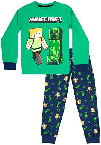 pizama-minecraft-435zmr.jpg Minecraft Piżama chłopięca 100% bawełniana piżama z długim rękawem Chłopięce niebieskie piżamy Creeper ubrania prezenty urodzinowe dla chłopca, wielobarwny, 11 12 Years : Amazon.pl: Moda - obrazek 1