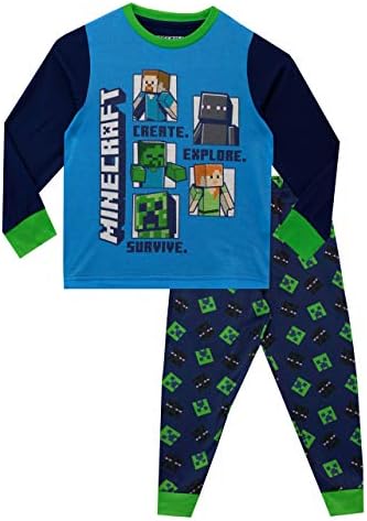 pizama-minecraft-936zut.jpg Pidżamy Minecraft | Pidżamy Chłopców Steve & Creeper | Zestaw Pidżam Gamer dla Dzieci 146 : Amazon.pl: Moda - obrazek 1