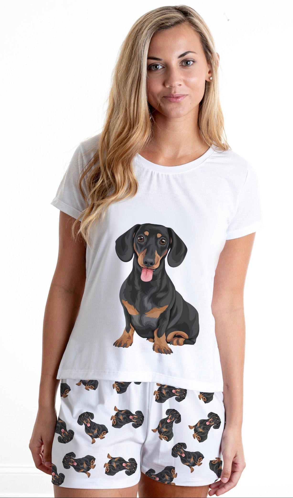 pizama-w-jamniki-617hpl.jpg Czarny zestaw piżamowy Dachshund Wiener z krótkimi spodenkami dla kobiet, piżama jamnik jamnik na dzień matki, uroczy prezent dla mamy, zabawny strój miłośniczki zwierząt Etsy Polska - obrazek 1