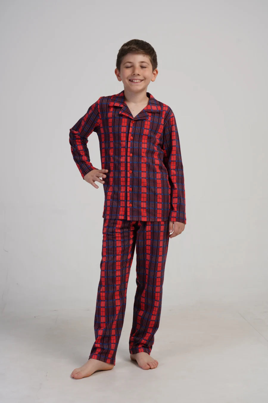 pizamy-dla-chlopca-392ijh-1.jpg Piżama chłopięca Vienetta Plaid Dream, Czerwony, r. 128 164 - obrazek 1