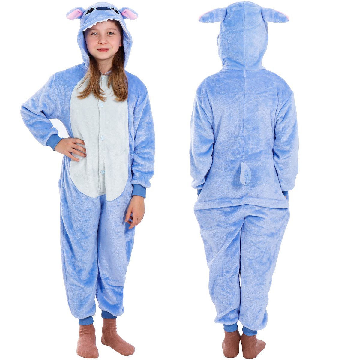 pizamy-stich-051wcv.jpg Piżama kigurumi Stitch kombinezon jednoczęściowy dziecięcy rozmiar 110 120 cm - obrazek 1