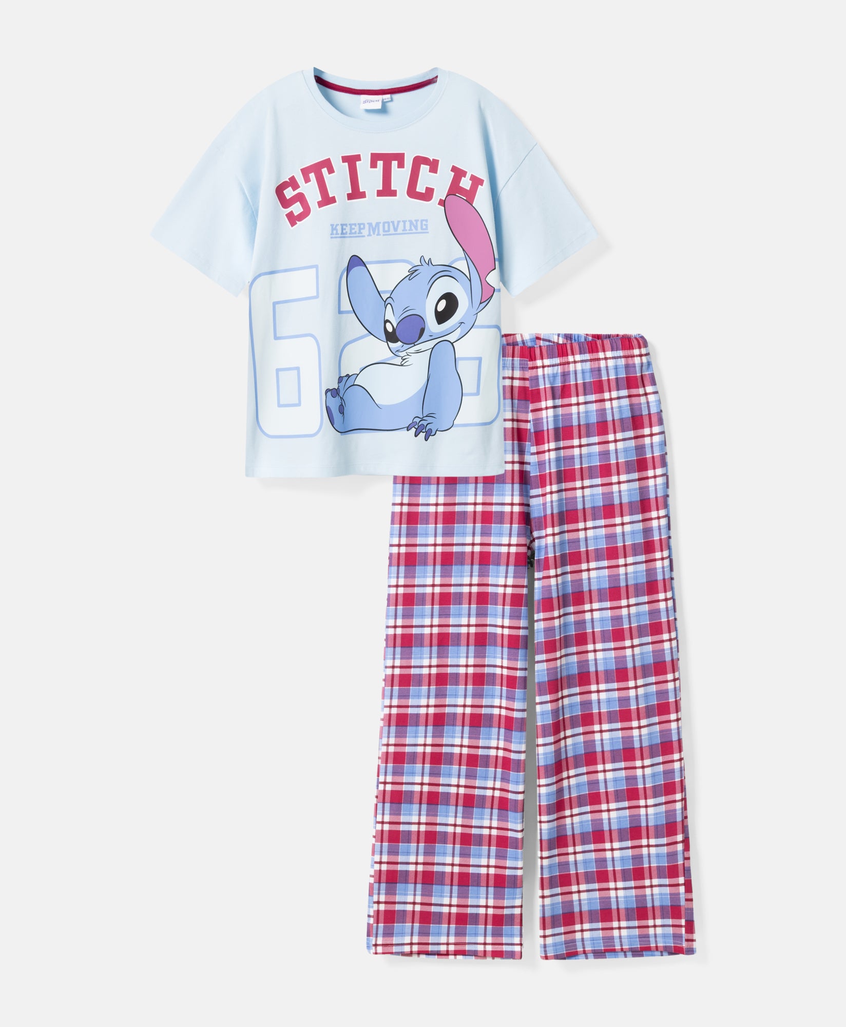 pizamy-stich-539gdh.jpg Piżama dziewczęca kratka Stitch 100% bawełna Tylko w Pepco - obrazek 1