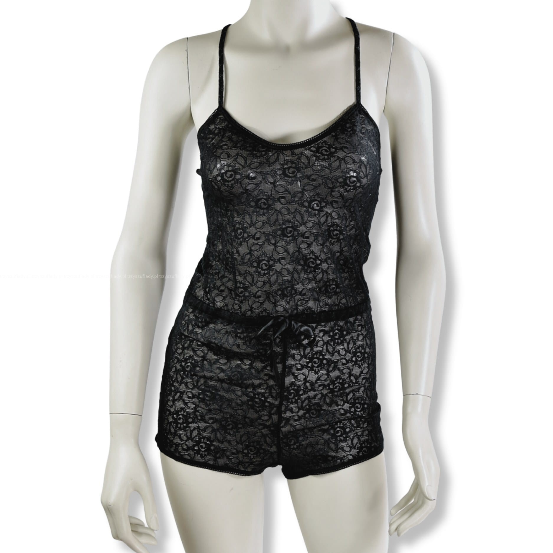 tezenis-pizama-536uem-1.jpg Tezenis koronkowy kombinezon body piżama w kolorze czarnym - obrazek 1