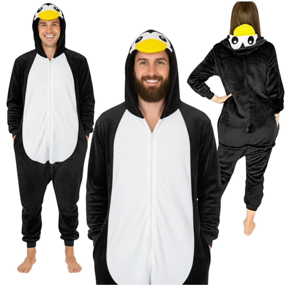 pizama-jednoczesciowa-meska-201dmm.png Kigurumi Onesie – kostium/piżama jednoczęściowa unisex czarny pingwin - obrazek 1