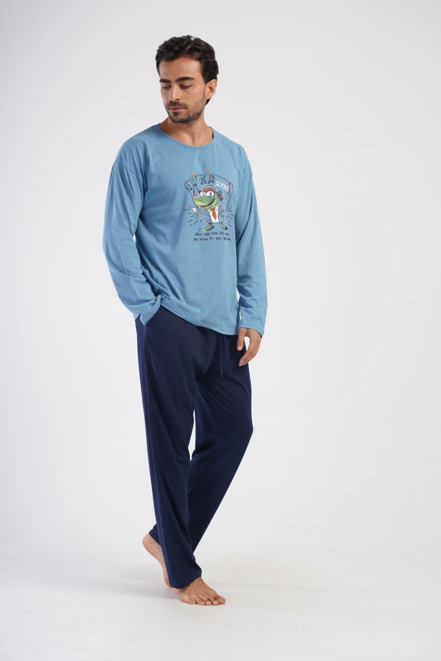 pizama-meska-3xl-234apw.jpg Piżama Męska Vienetta Lucky, Niebieski, r. 1XL 3XL - obrazek 1