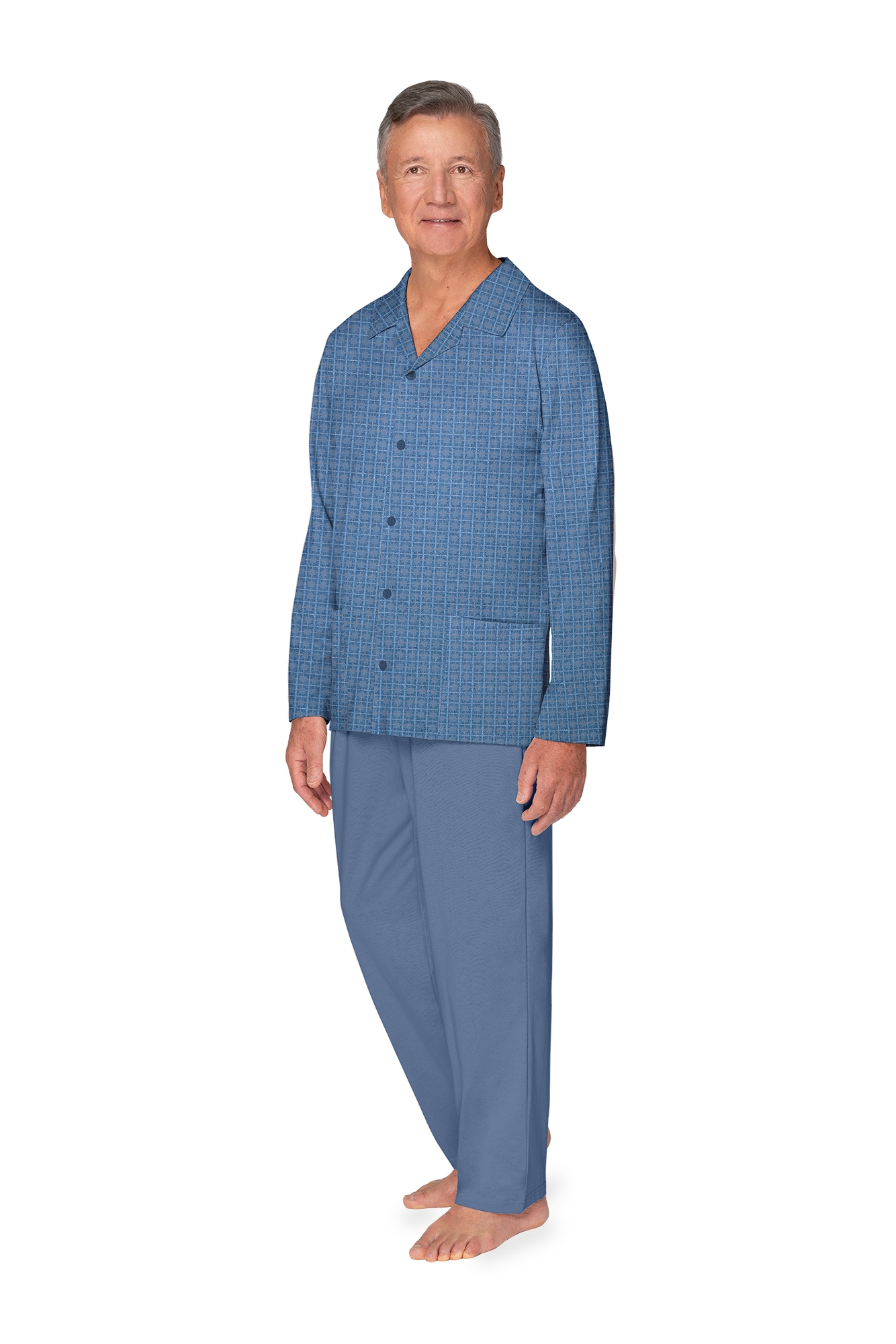 pizama-meska-3xl-662nte.jpg Elegancka piżama męska bawełniana rozpinana długa M 3XL - obrazek 1