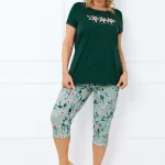 Piżama damska krótki rękaw, 3/4 spodnie Florisa italianfashion.pl
